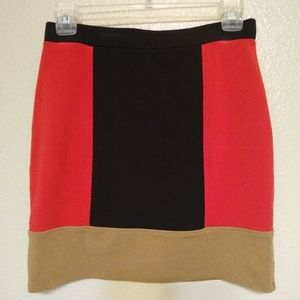 GIANNI BINI color block knit miniskirt, XS